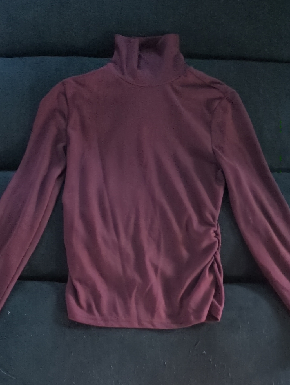 Women's Long Sleeve Turtleneck Top - Deep Burgundy